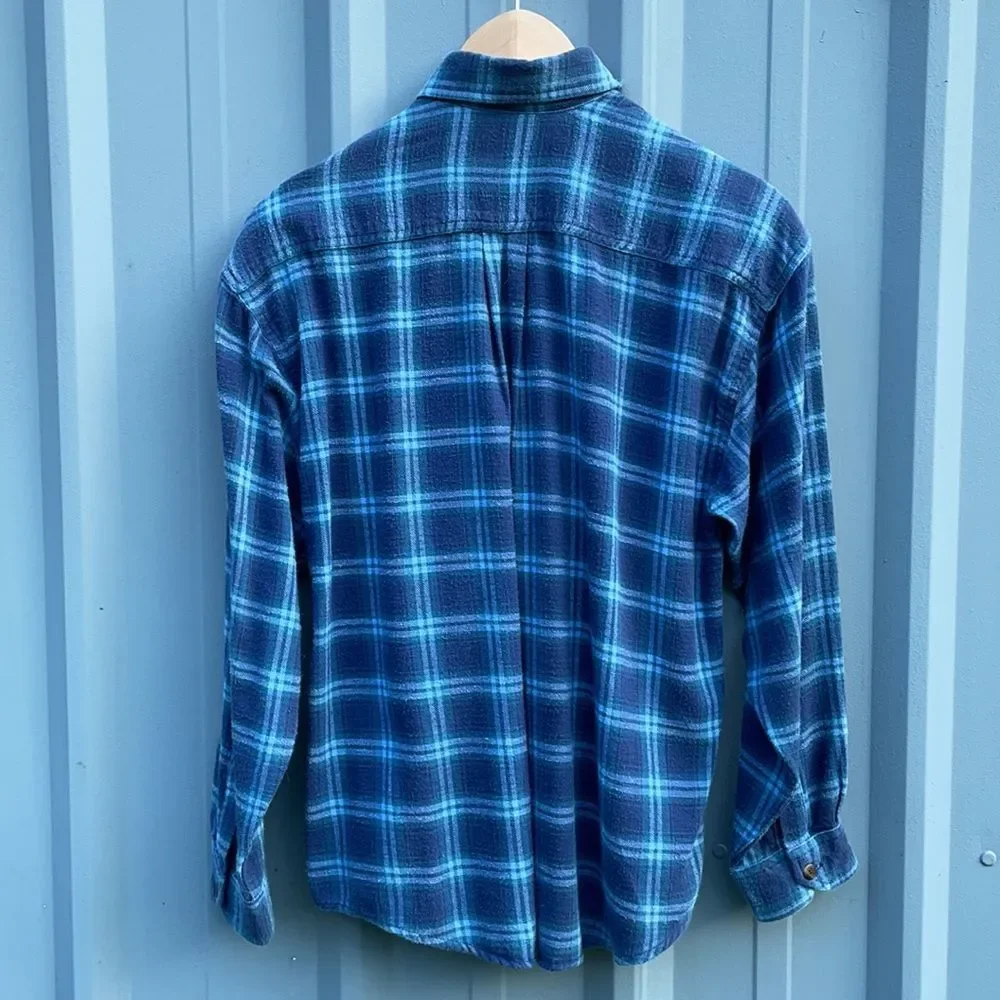 HAZEL CREEK • blue plaid flannel • size small - Picture 6 of 7